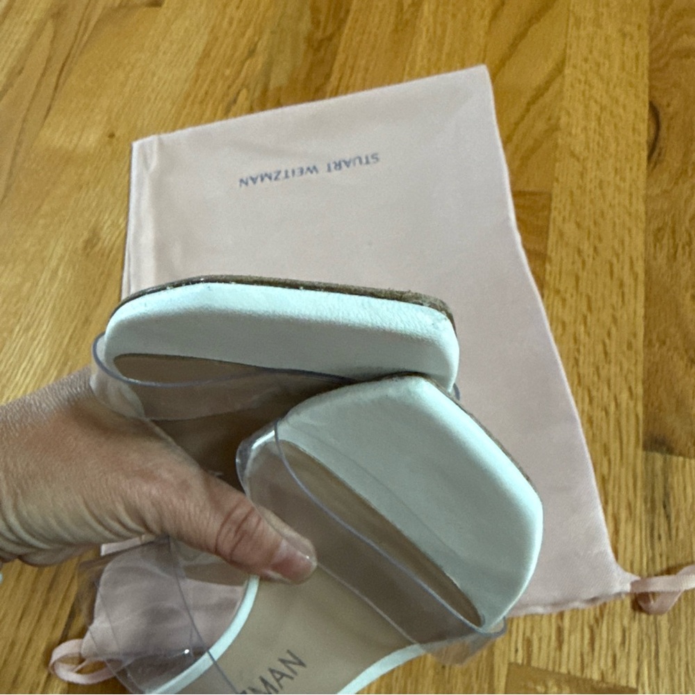 STUART WEITZMAN Women's Size 8.5US 39EU Clear/White Kristal Clear Sandals - Picture 8 of 9